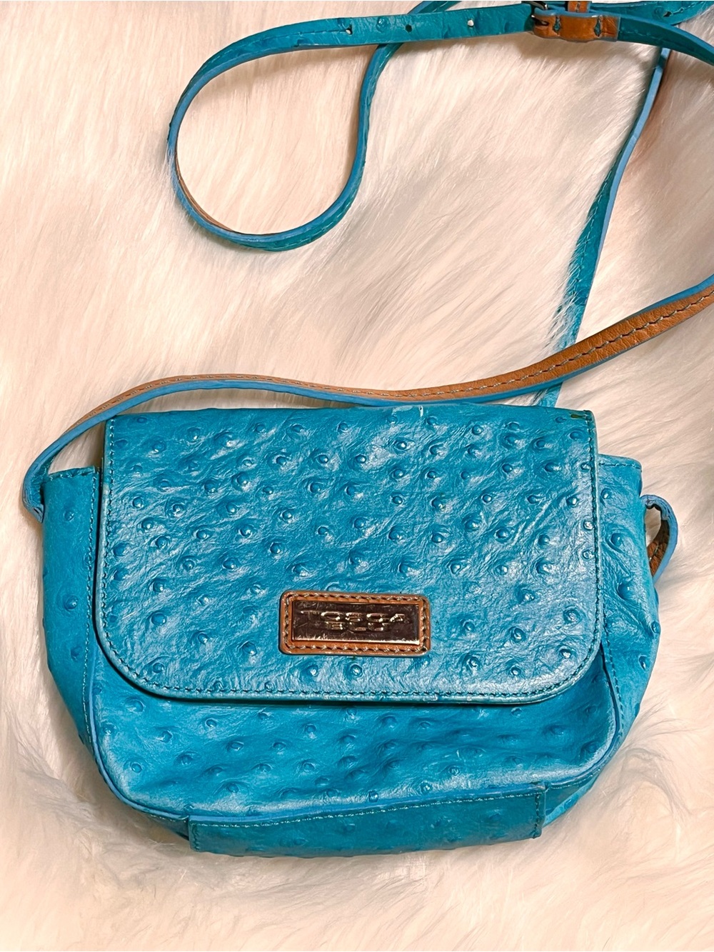 Tosca Blu Turquoise Textured Crossbody Bag